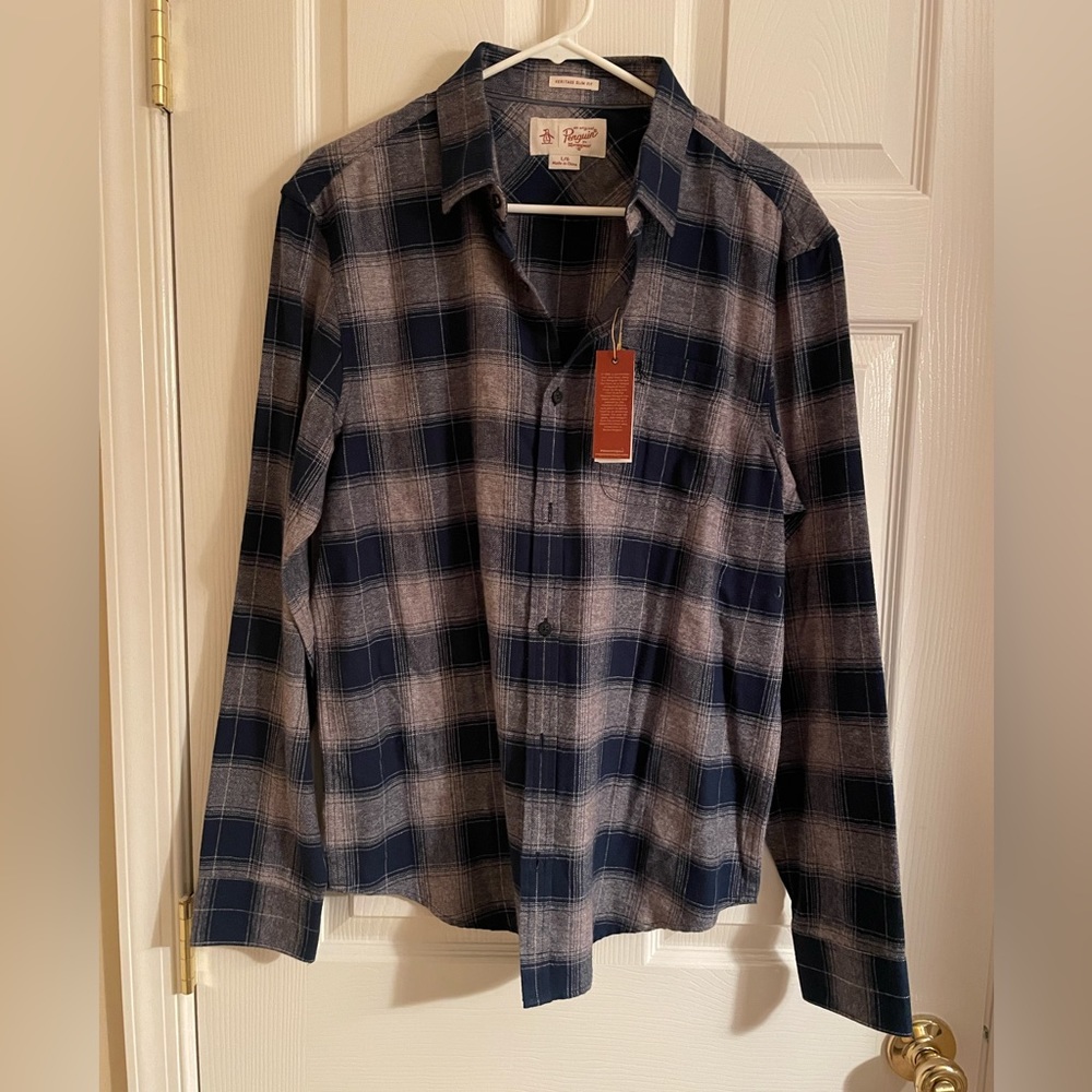 An Original Penguin super soft flannel, sz L, NWT $89.99